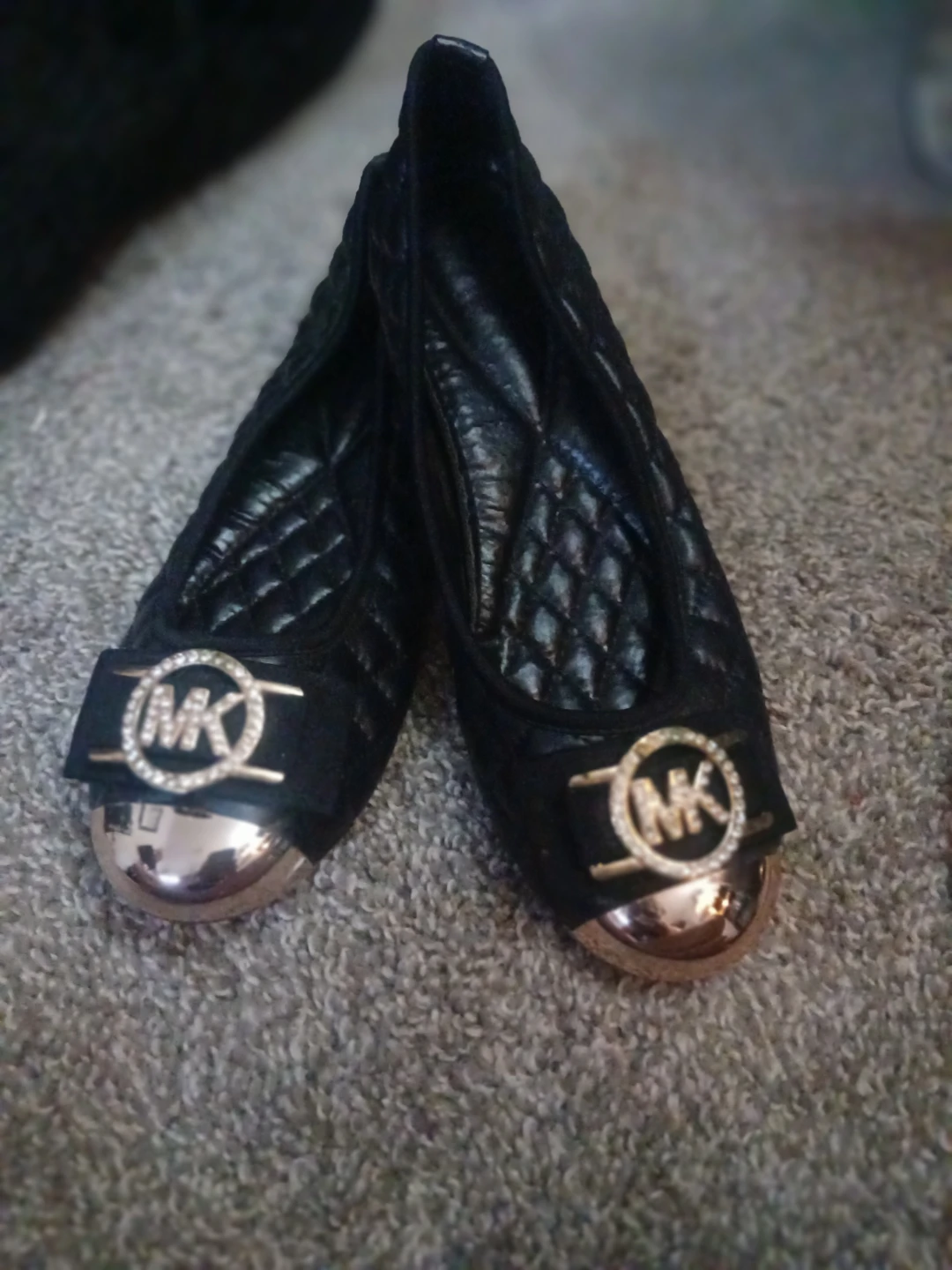 Michael Kors Quilted Black Ballet Flats