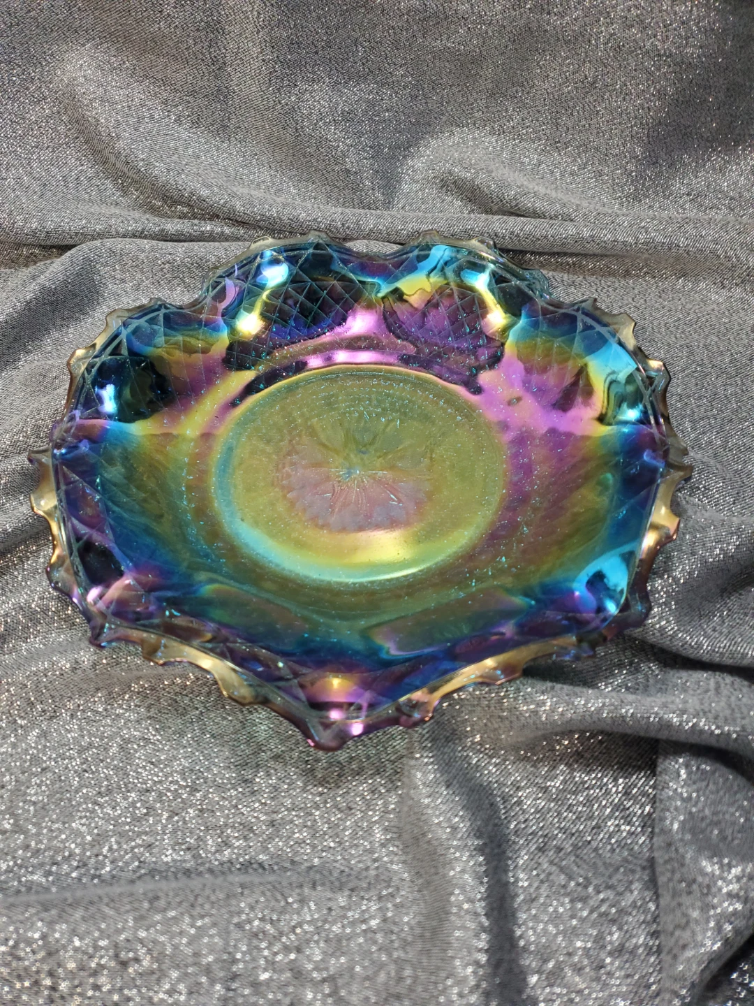 Iridescent Carnival Glass Bowl