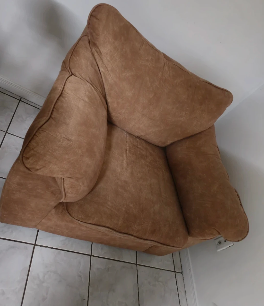 Brown Suede Armchair