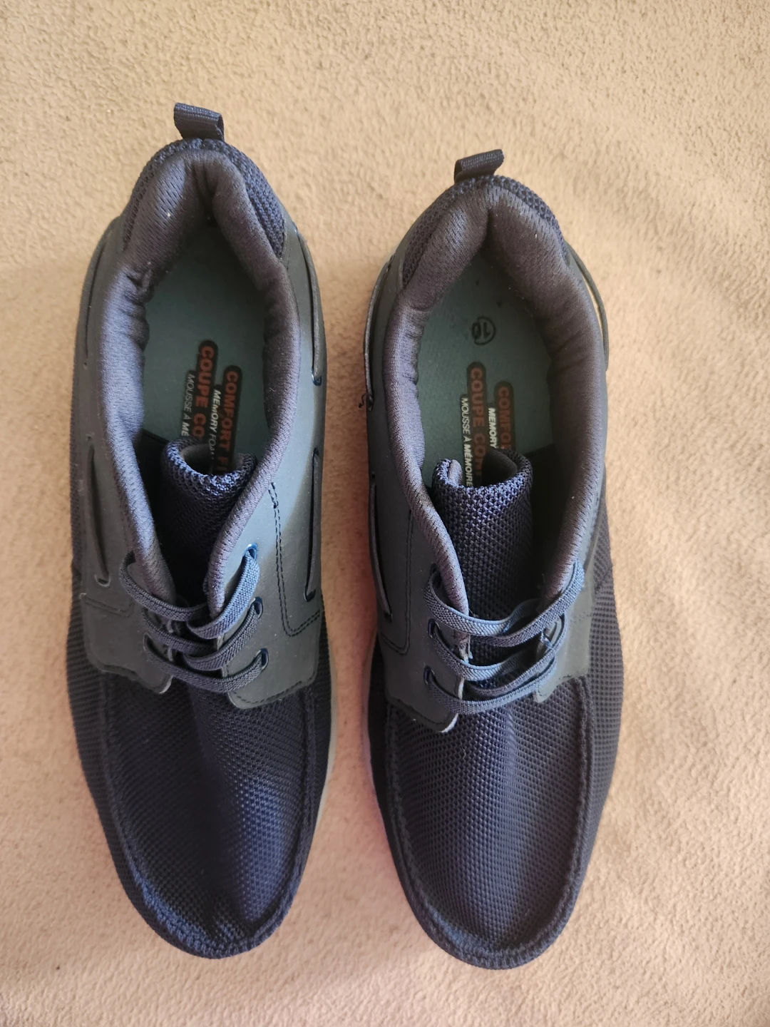 Men's Navy Blue Comfort Fit Memory Foam Shoes Size 10
