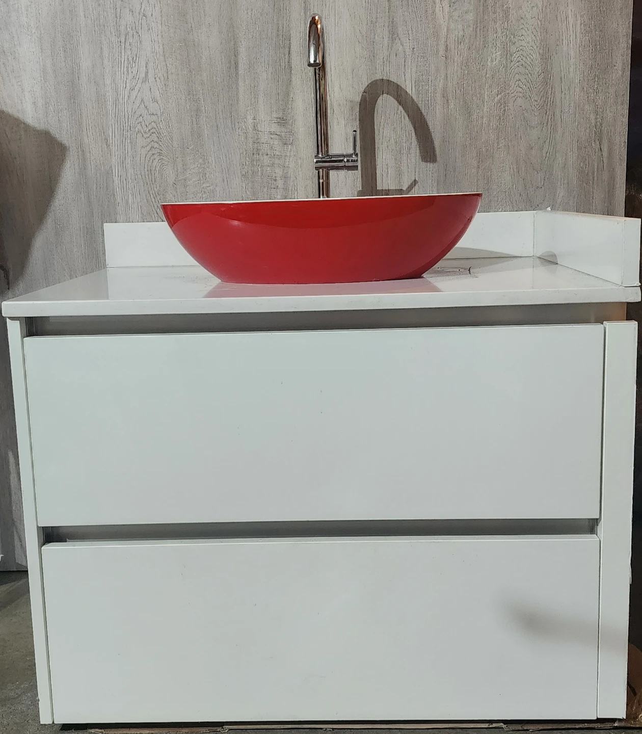 Victoria + Albert Red Vessel Sink with Vanity