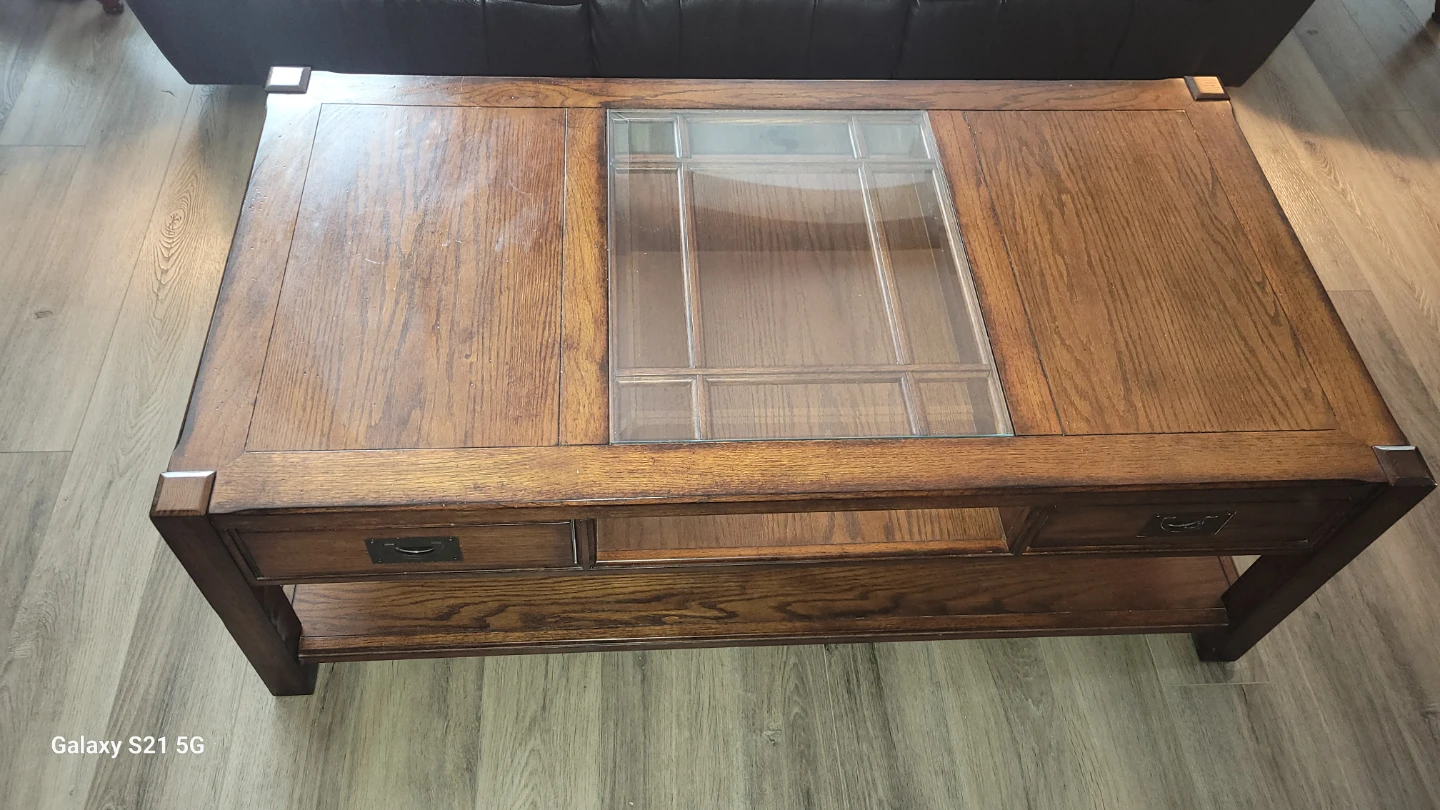 Flexsteel  oak coffee table set - photo 2
