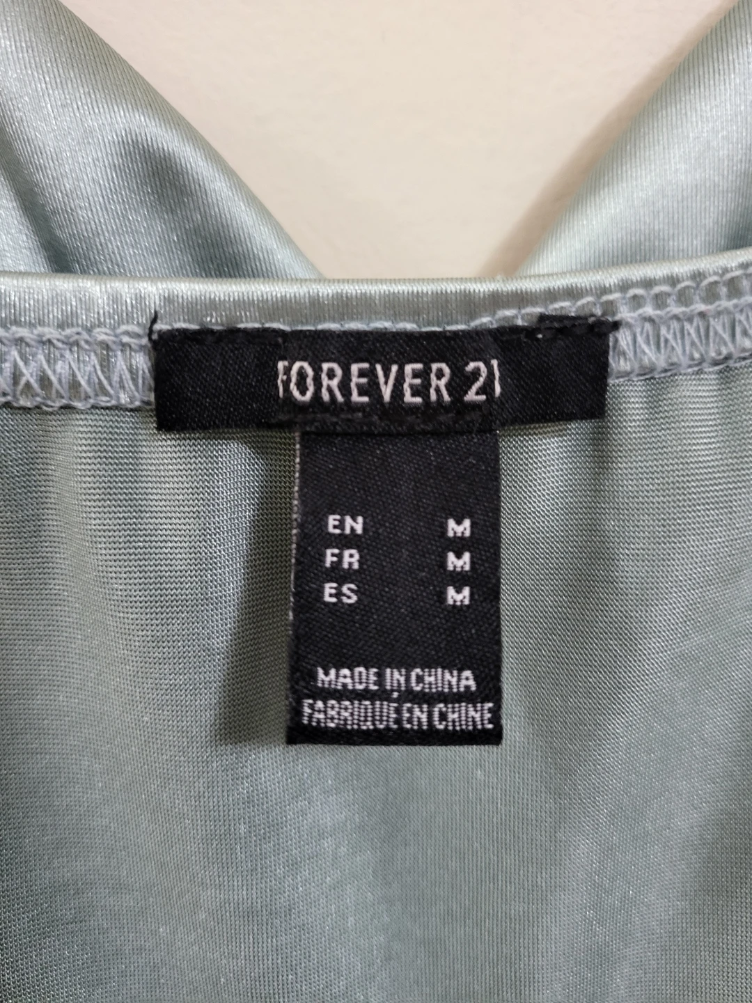 FOREVER 21 Satin Slit Cami Dress (Size M) - Sage Green - photo 5