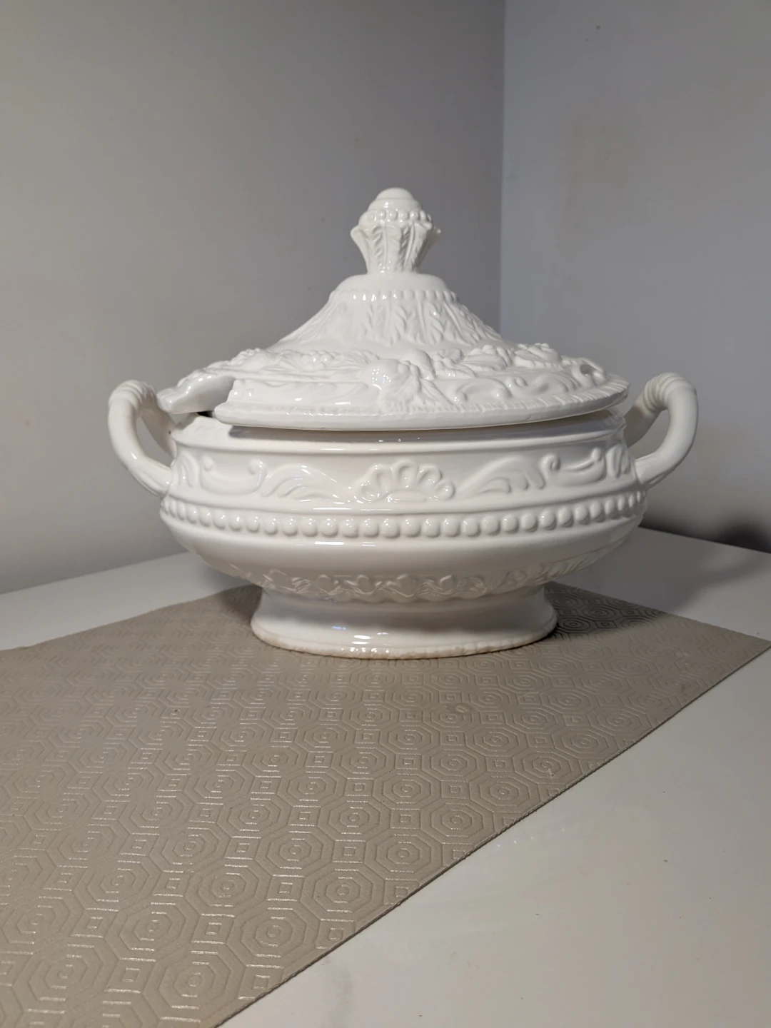 White Ceramic Tureen with Lid