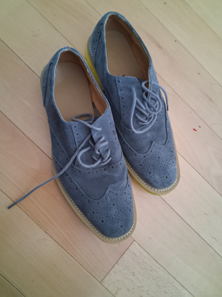 Gray Suede Wingtip Oxfords