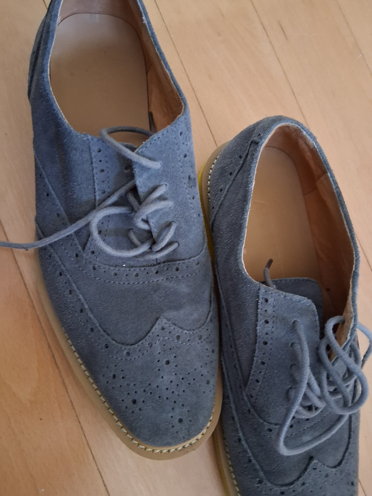 Gray Suede Wingtip Oxfords - photo 3