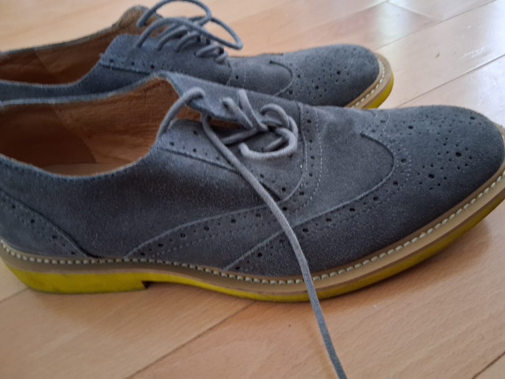 Gray Suede Wingtip Oxfords - photo 4