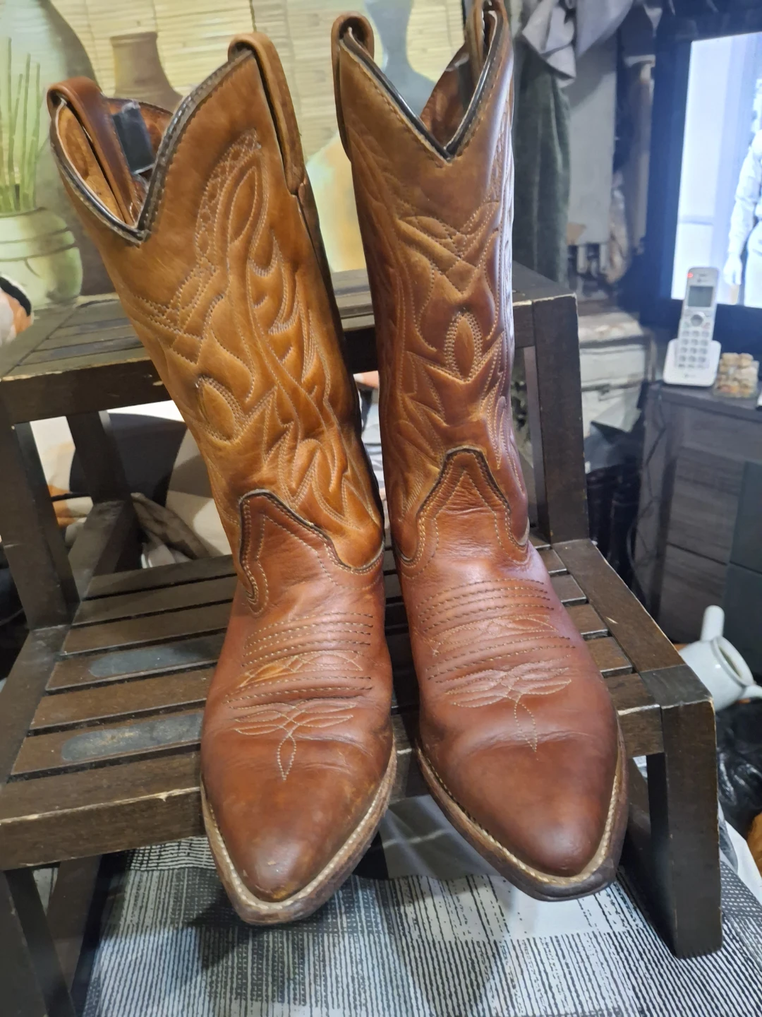 Classic Brown Leather Cowboy Boots - photo 3