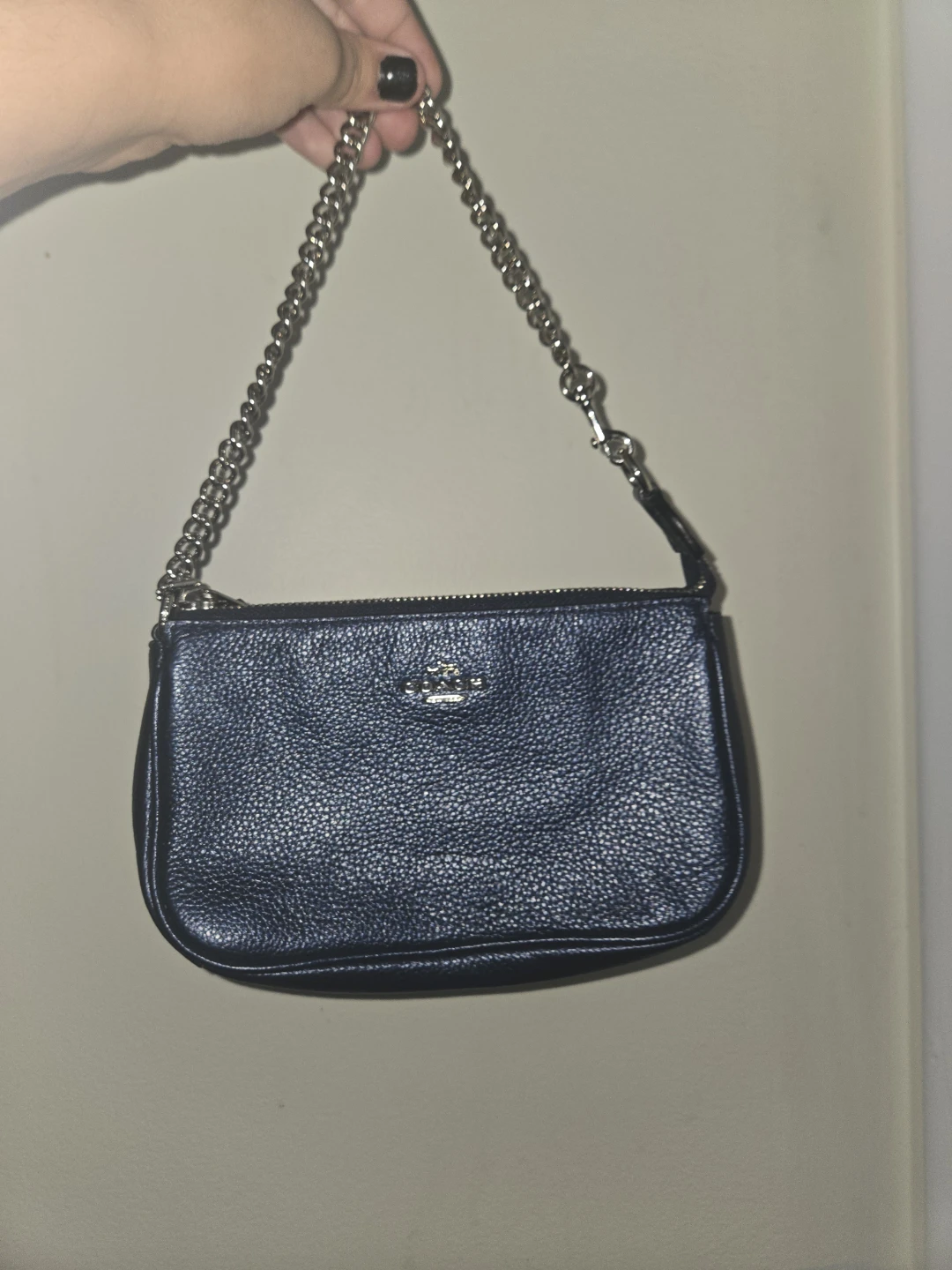 Coach Navy Pebbled Leather Wristlet Pouch - photo 5