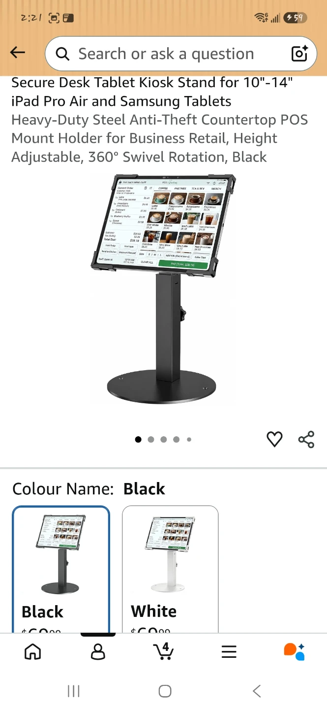 Secure Desk Tablet Kiosk Stand