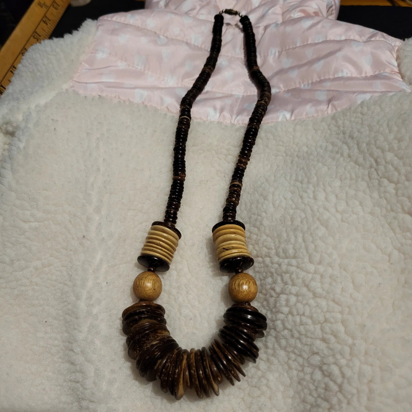 Wooden Bead Statement Necklace