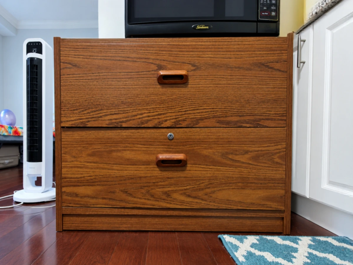 Two-Drawer Wood Filing Cabinet