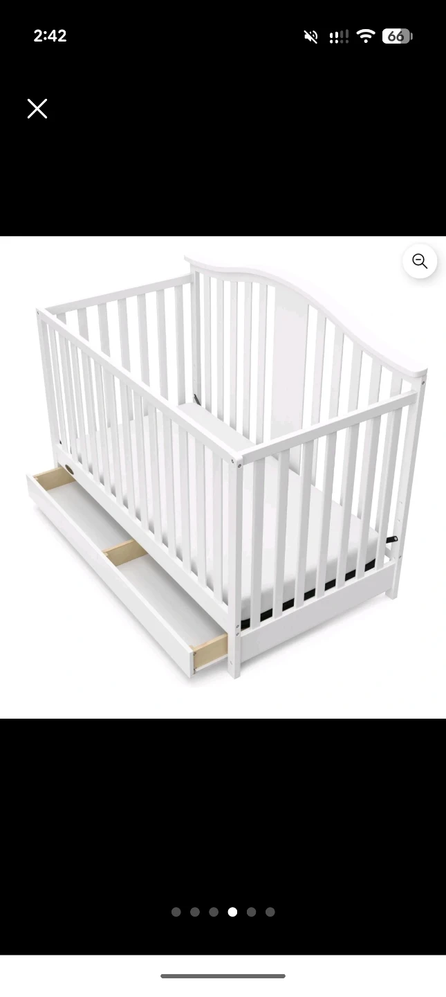 Graco white convertible crib with storage drawer - photo 4