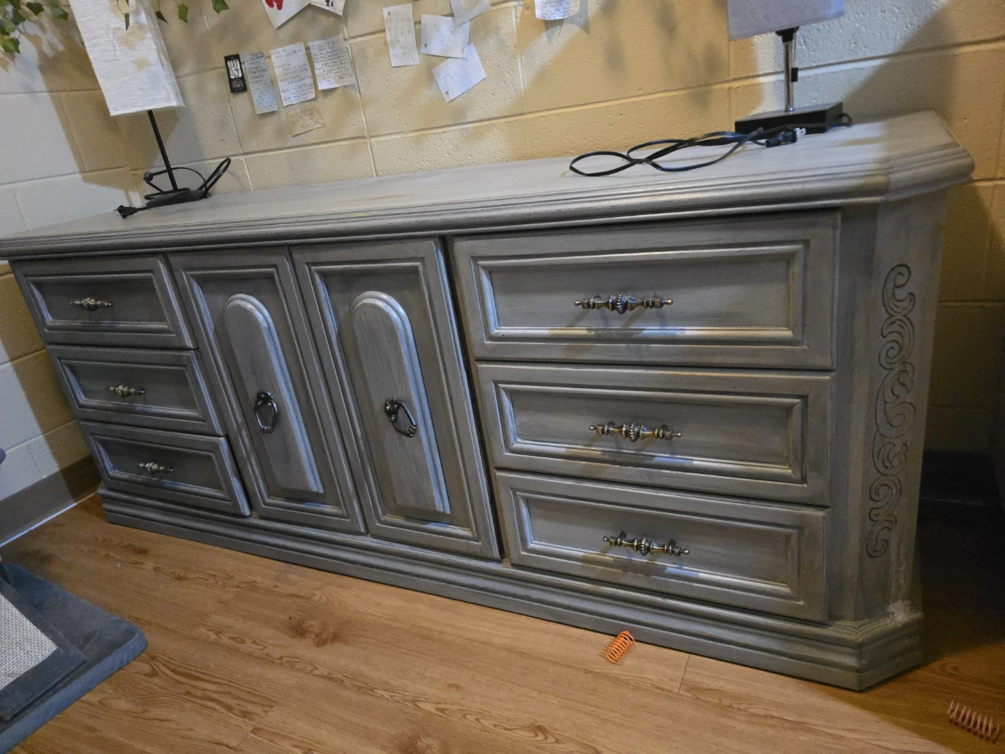 Antique Solid‑wood antique sideboard / buffet / credenza