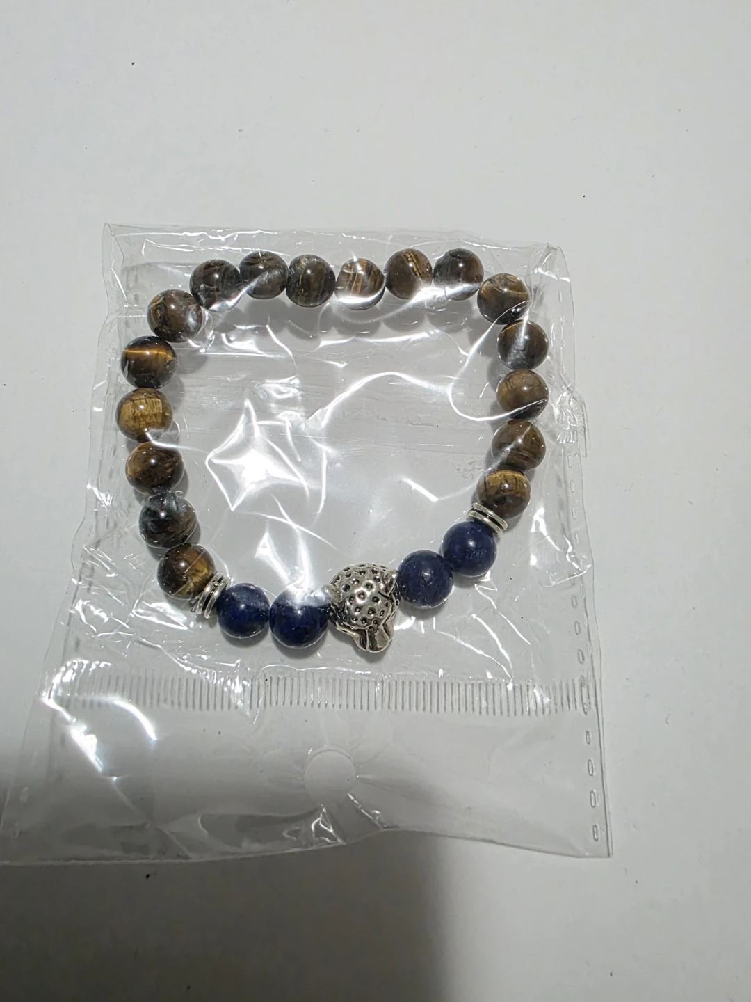 Tiger eye and blue bead bracelet. - photo 4