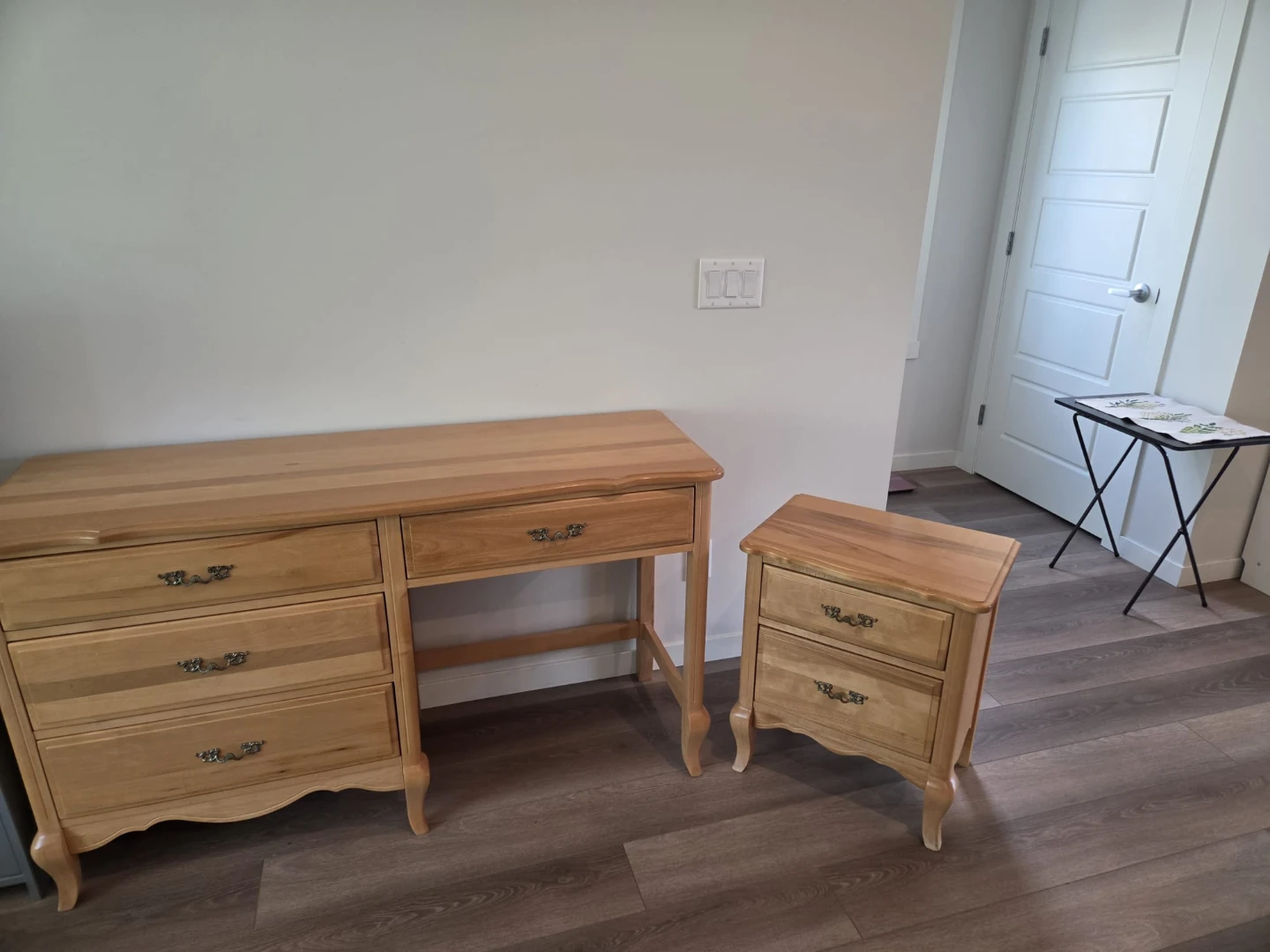 Wood Desk and Nightstand