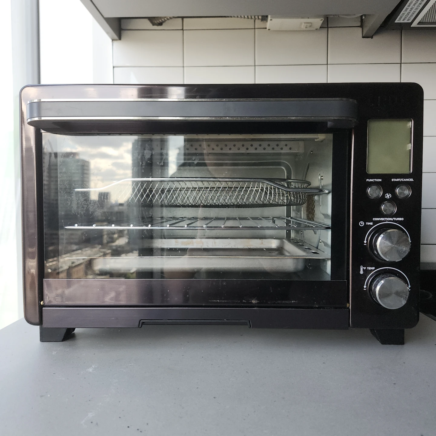 6 Slice Air Fryer Toaster Oven - Black Stainless Steel | CRUX