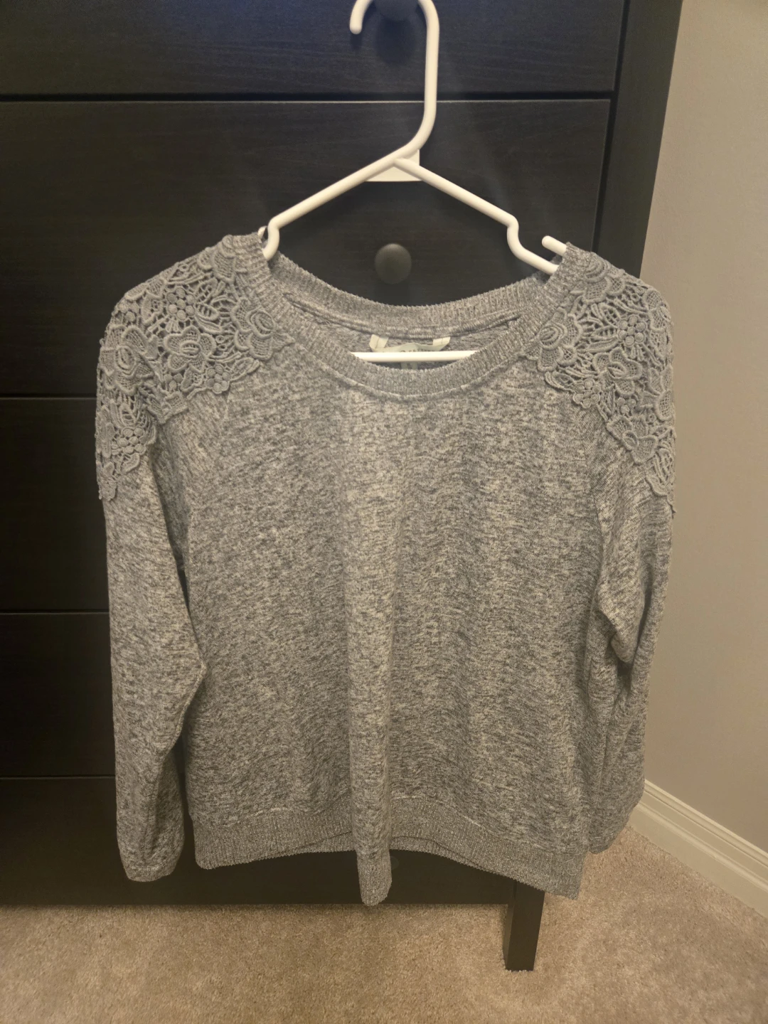 Old Navy Grey Lace Detail Sweater
