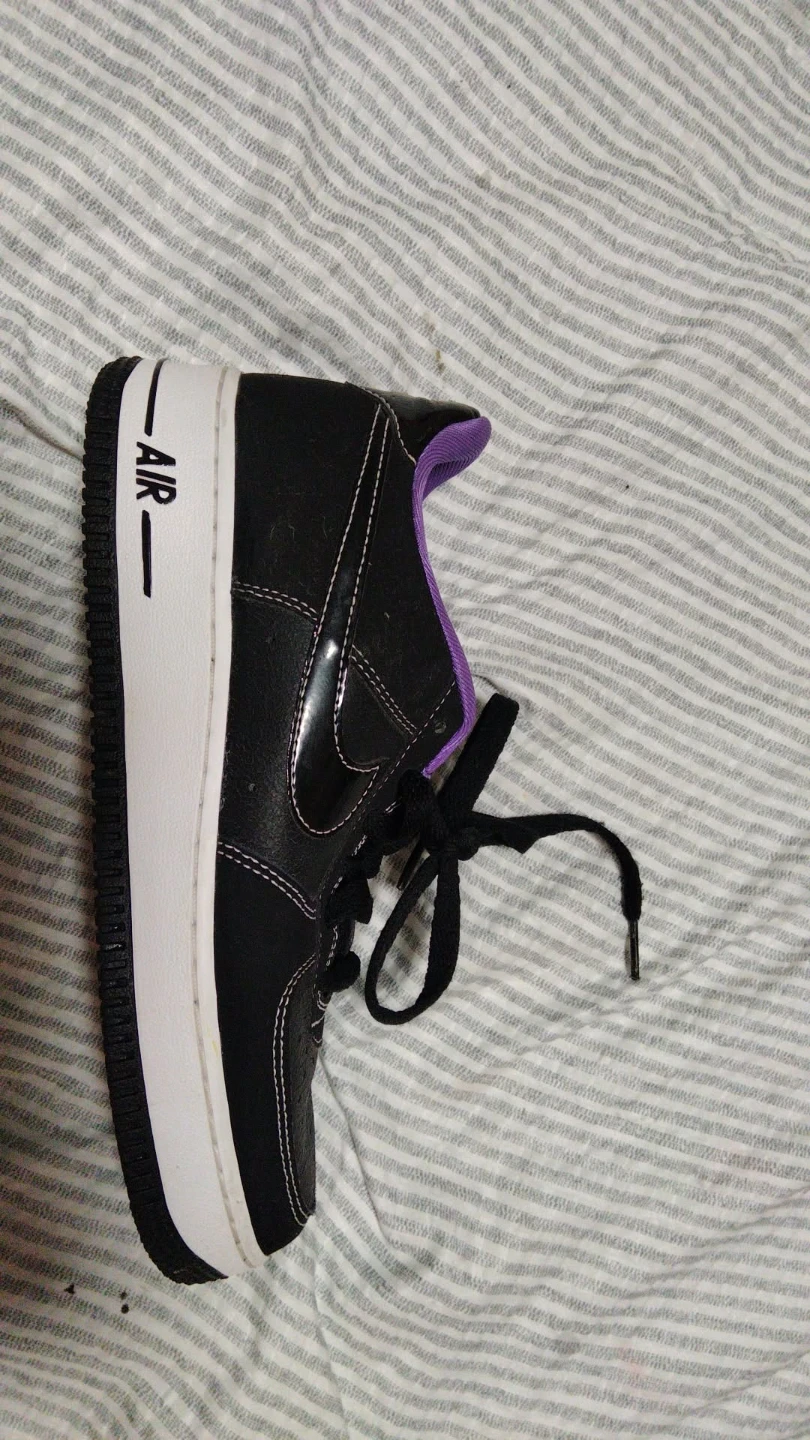 Nike Air Force 1 Black and Purple Shoes - photo 3