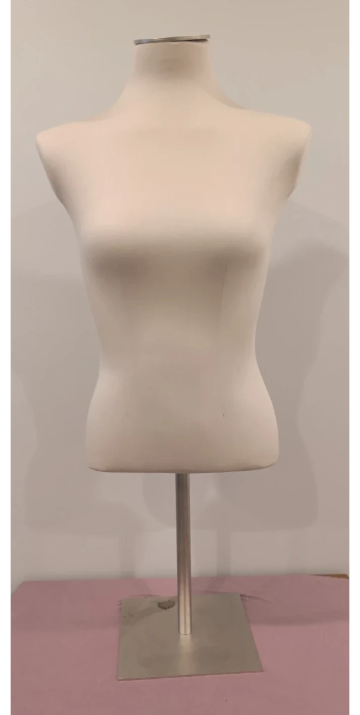 Female Tabletop Mannequin Torso with Adjustable Metal Stand