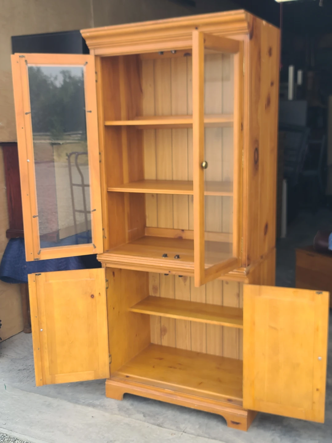 Solid Pine Curio Display Cabinet - photo 3