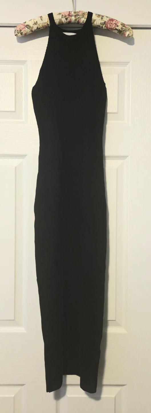 JL Luxe black knit dress and bolero set