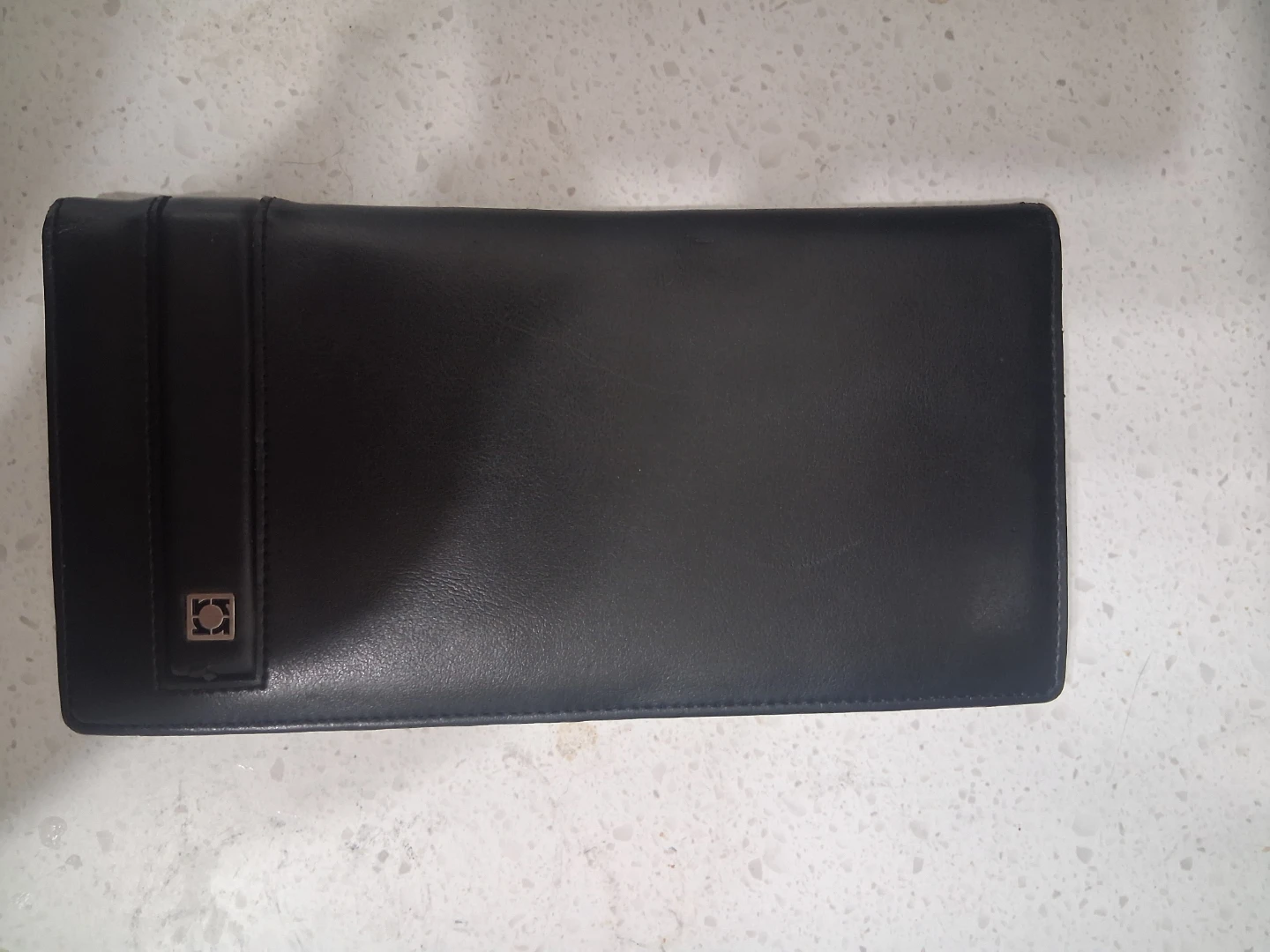 Black Leather Long Wallet