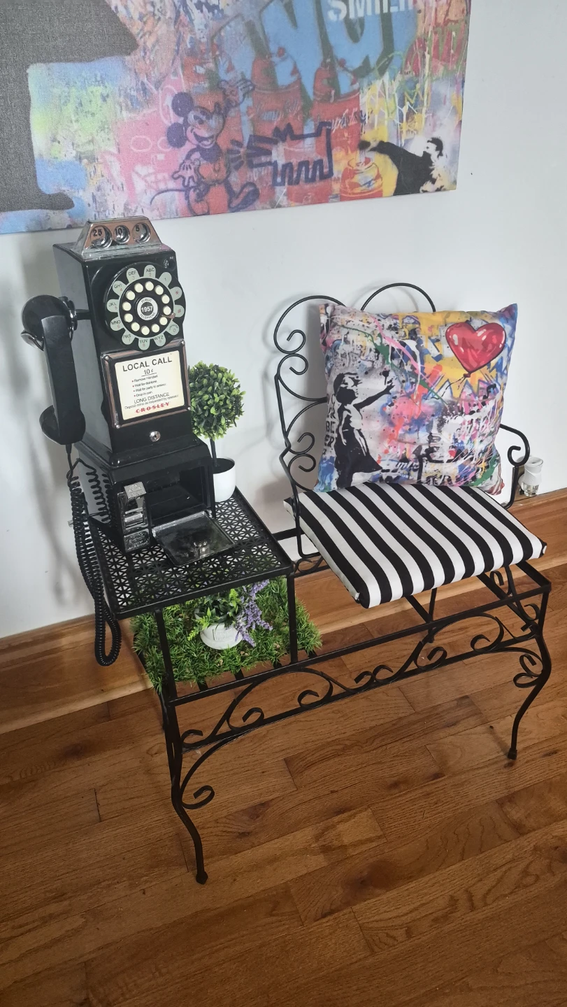 antique telephone bench - photo 4
