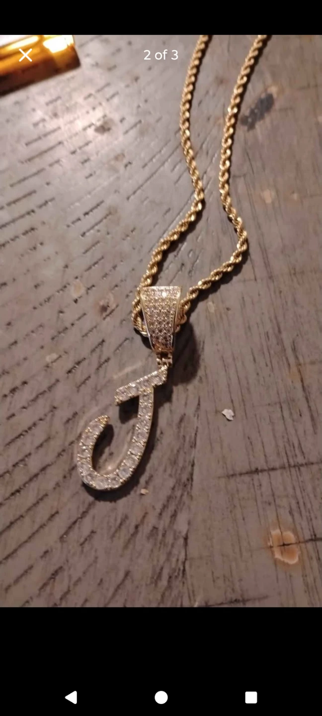 Letter 'J' Pendant And chain - photo 2