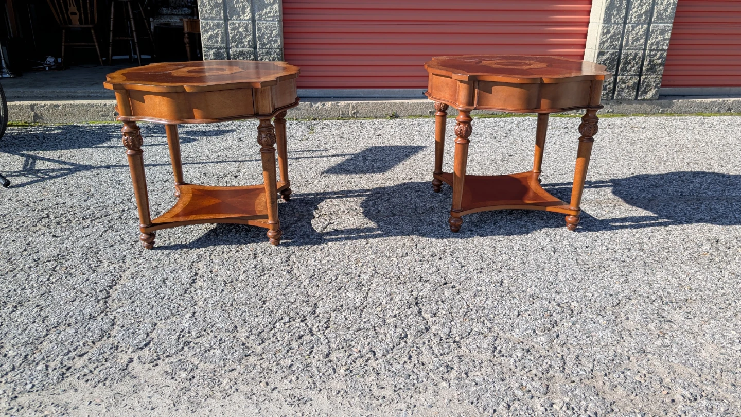 Set of Two Vintage Wooden End Tables - photo 2