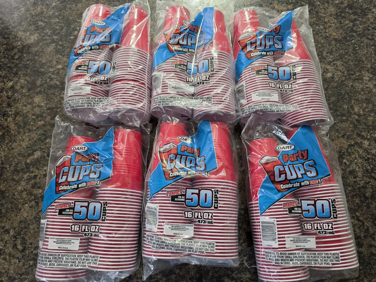 DART RED PARTY CUPS 16 OZ 300 CT
