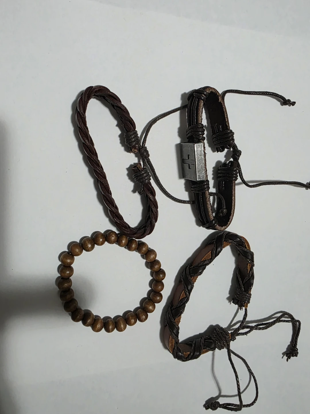 Set of 4 Brown Leather and Bead Bracelets - photo 5