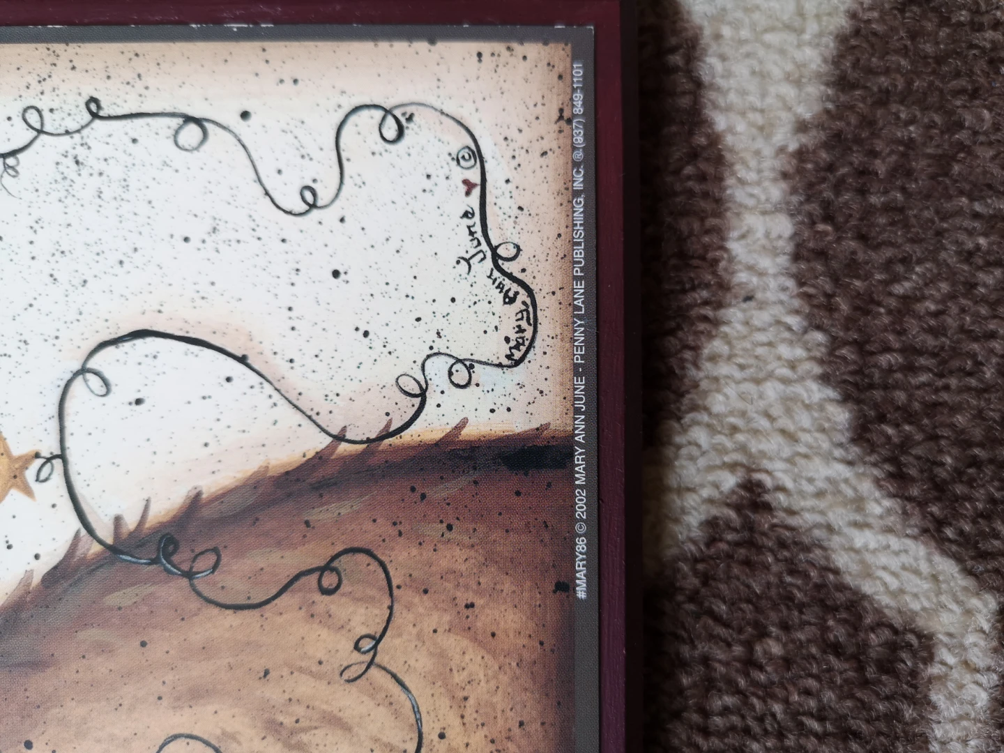 Wooden art plaque with bear design - photo 2