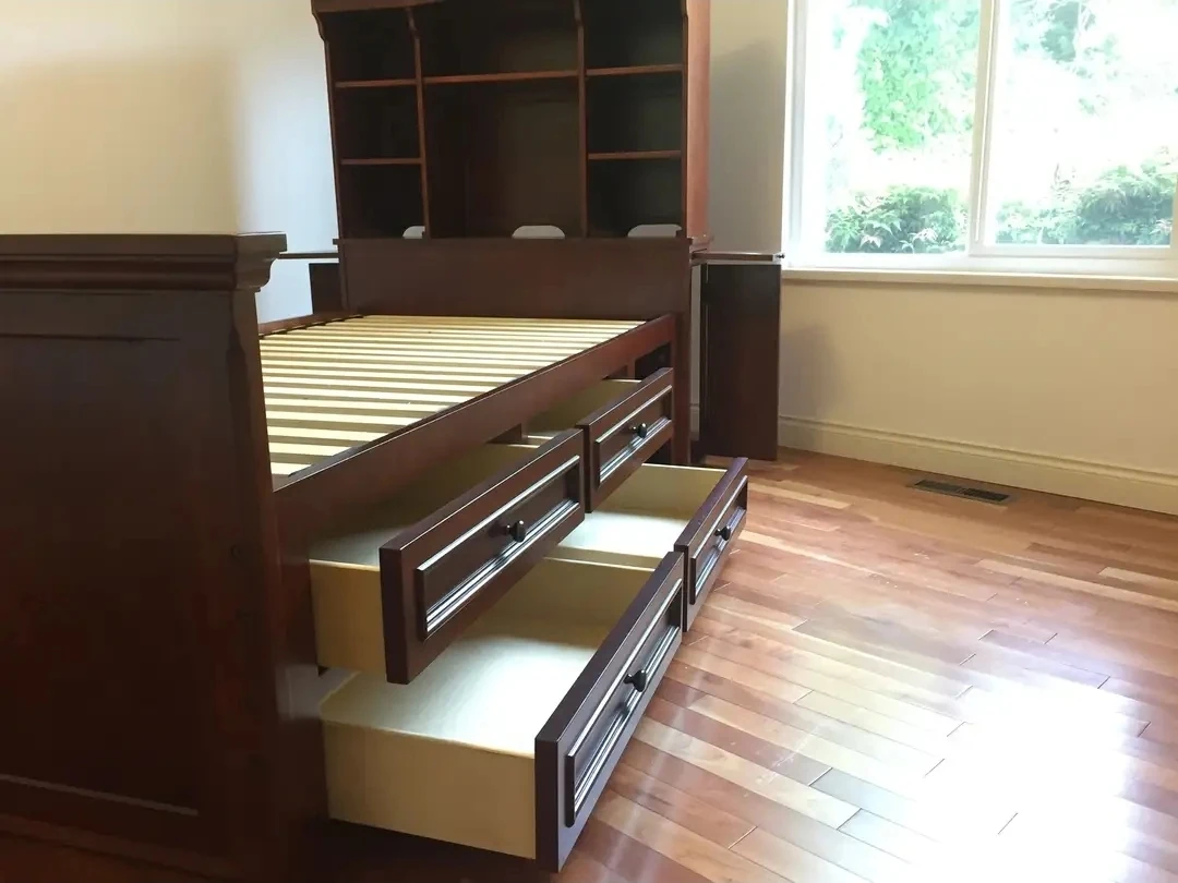 Twin Captain's Bed with Storage Headboard