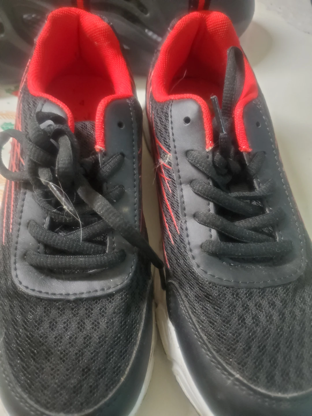 Black and Red Athletic Running Shoes