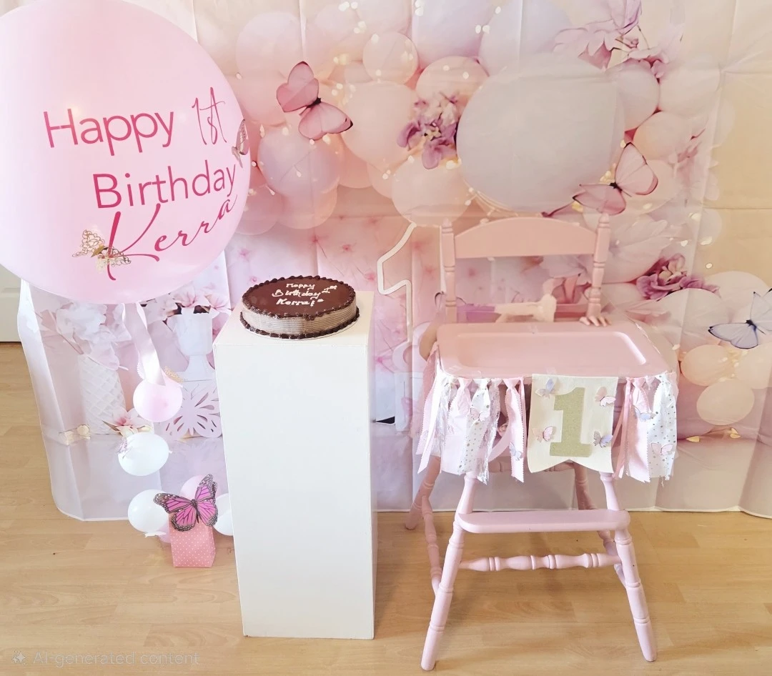 First birthday butterfly high chair banner - photo 2