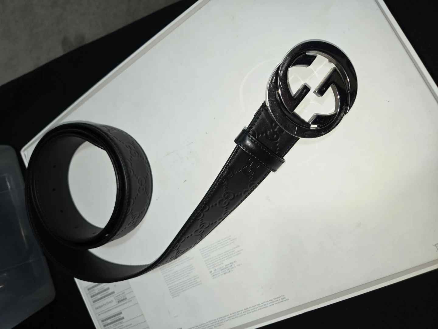 Gucci Interlocking G Black Leather Belt - photo 2