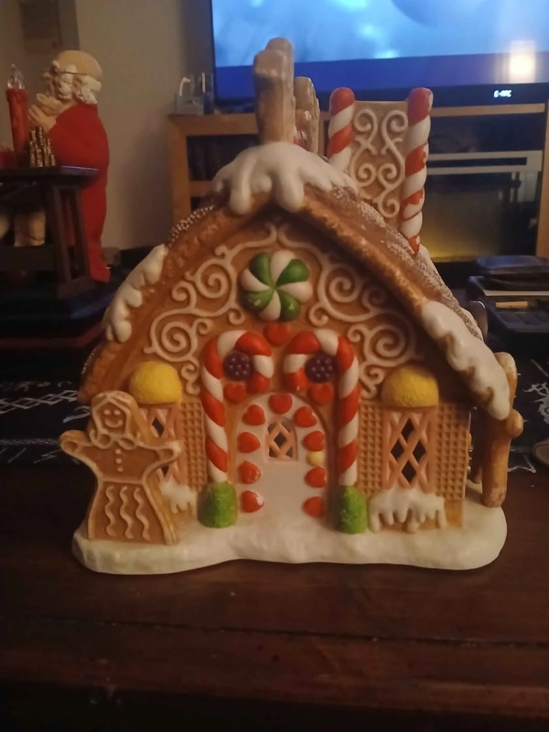Candlelite Ceramic Gingerbread House Decoration