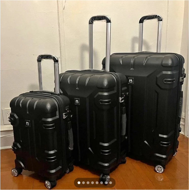 3-Piece Black Hardside Luggage Set