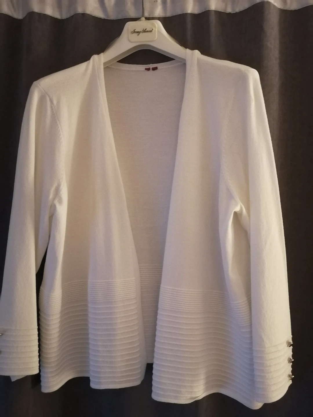 White Open Front Cardigan (L/XL)