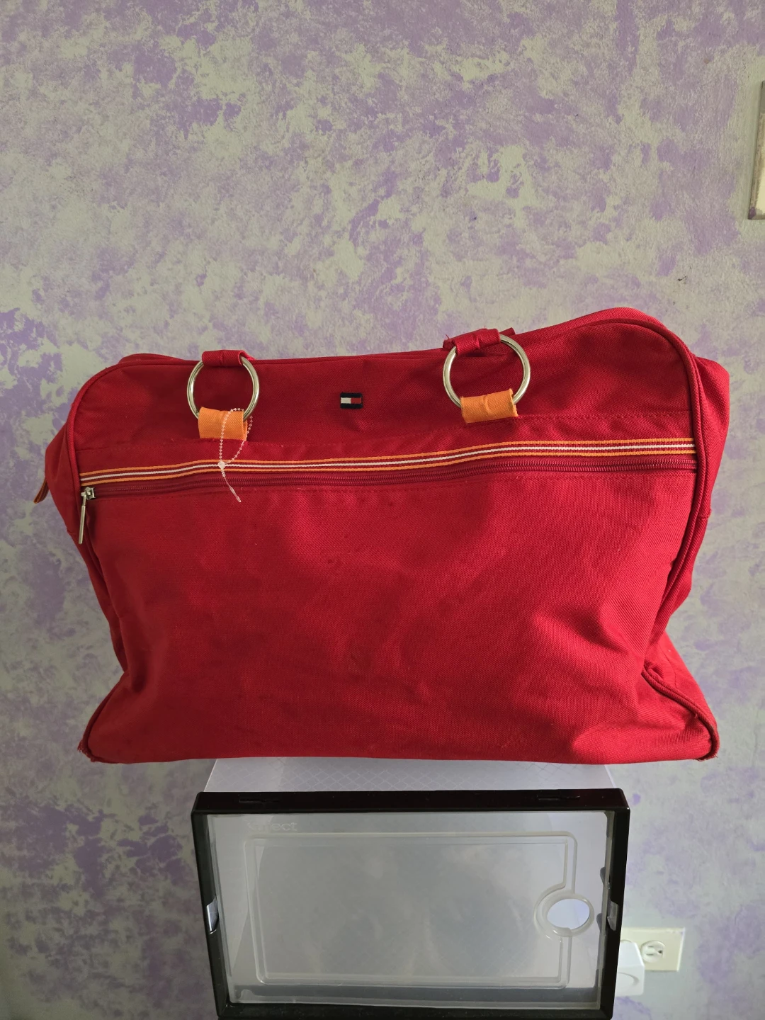 Red Tommy Hilfiger Duffel Bag