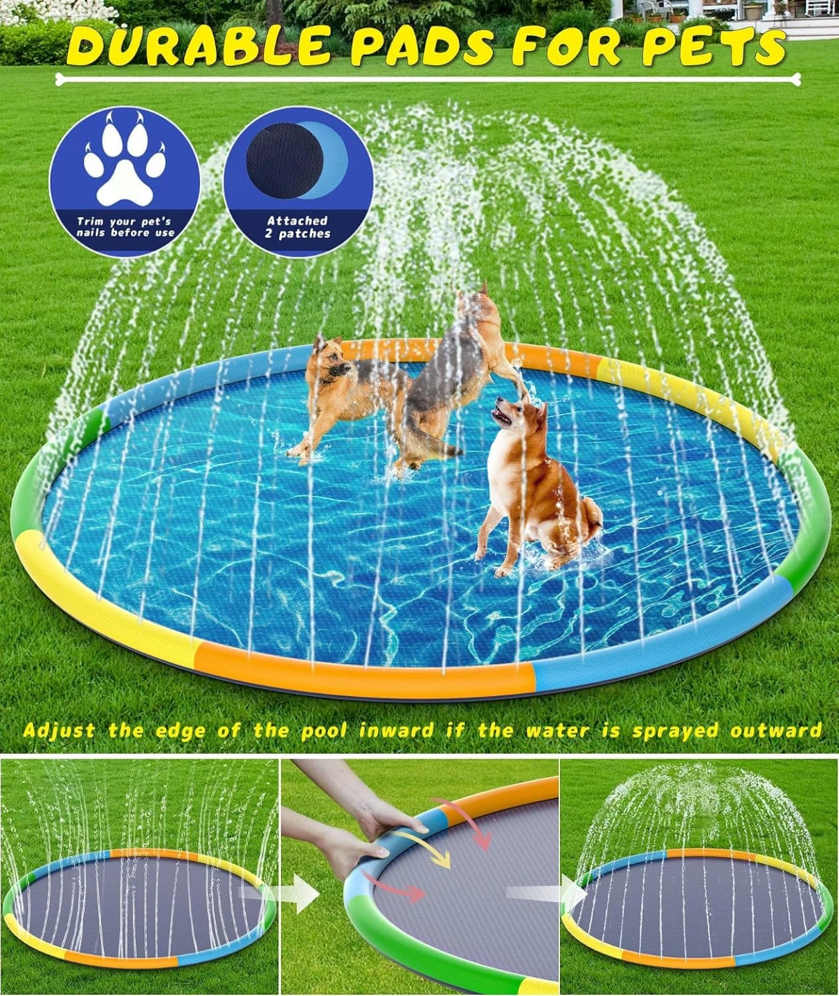 13ft Outdoor Kids and Pet Water Sprinkler Mat - photo 4