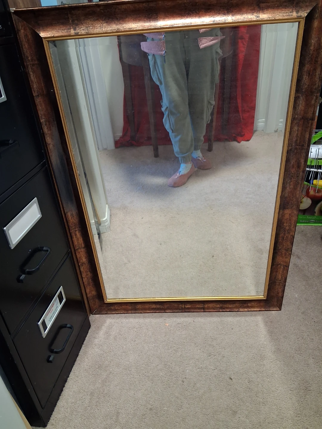 Large Ornate Brown and Gold Wall Mirror