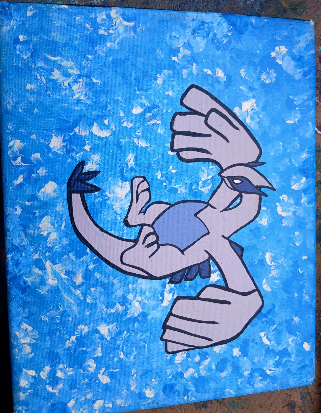 Pokemon Lugia painting on canvas