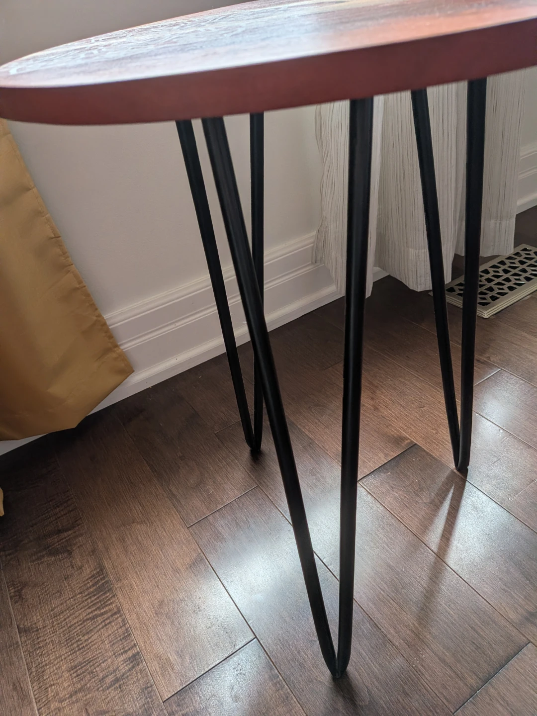 Round Wood Side Table with Mandala Design ( pier 1 ) - photo 3