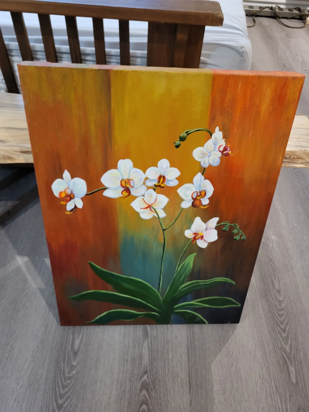 Orchid painting on canvas