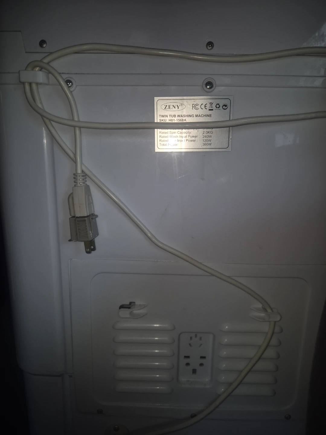 ZENY Twin Tub Washing Machine H01-1568A - photo 5