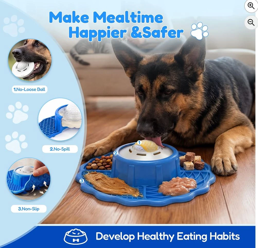NEW Slow Feeder Dog Bowls with Lick Mat & Rolling Lick Ball - photo 5