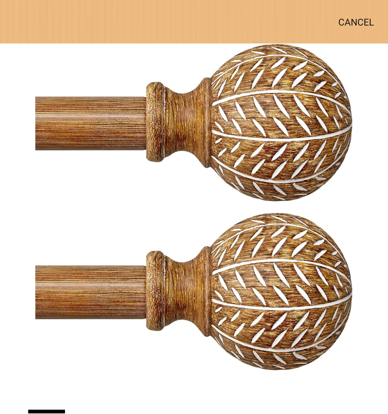 Hand-Painted Imitation Wood Curtain Rods