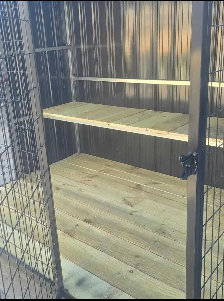Black Metal Pet Enclosure with Wooden Flooring - photo 4